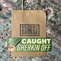Image 4 of Caught Gherkin Off - Large 10x3 Sticker Or Magnet