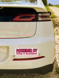 Image 2 of Powered By & Deadlines - Large 10x3 Sticker Or Magnet