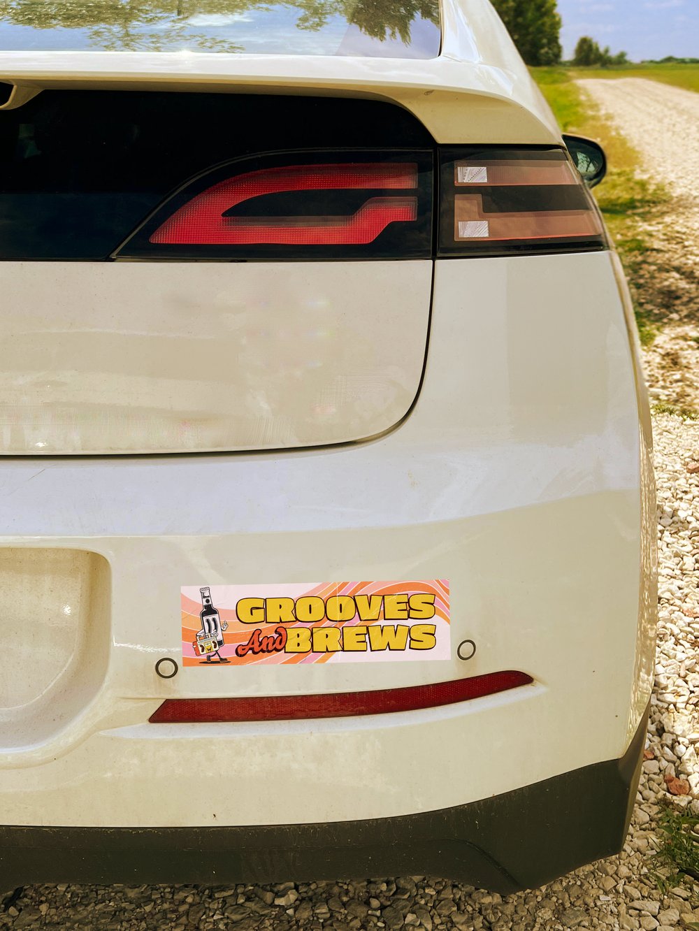 Image of Grooves And Brews Sticker Or Magnet