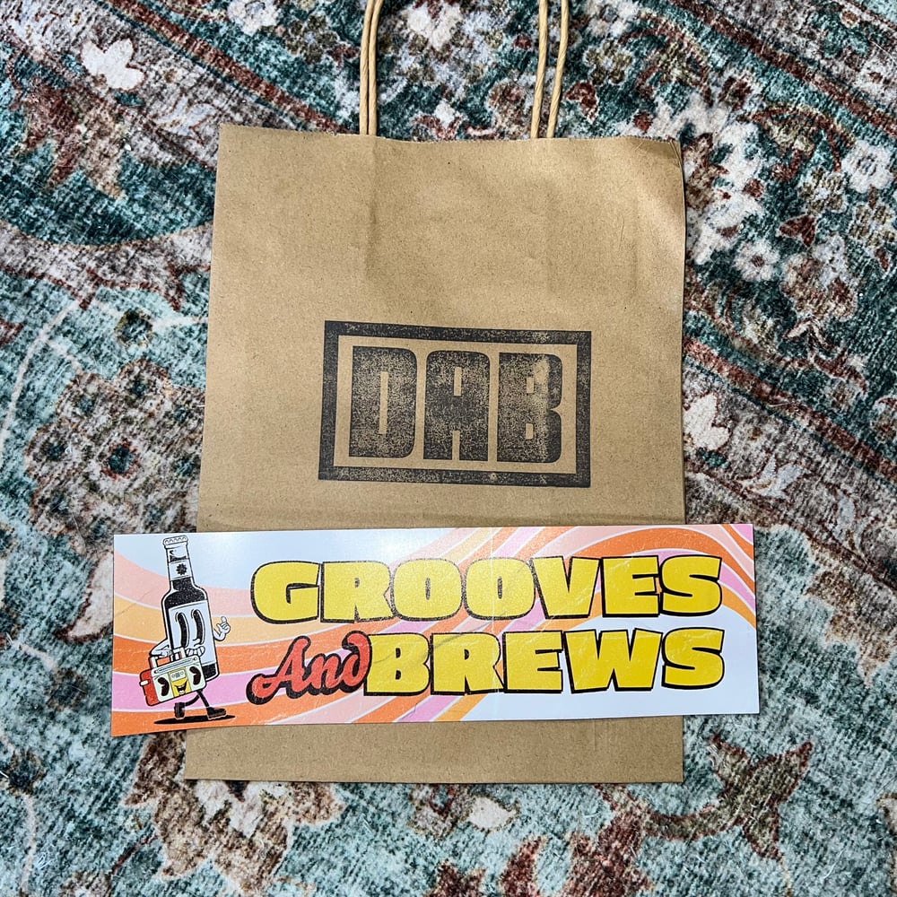 Image of Grooves And Brews Sticker Or Magnet
