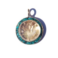 31mm:  Giza Brazilian Quartz/Congolese Chrysocolla/24KGd/Ankh/Gd - 22