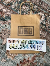 Image 4 of How's My Crying Bumper Sticker - Funny Mental Health Humor Car Decal