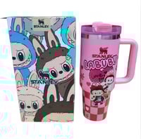 Image 1 of Labubu X Stanley™️ Limited Edition 40 Oz. Tumbler | Pink & Red Check
