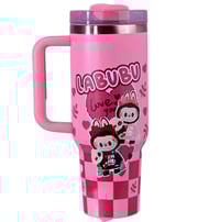 Image 2 of Labubu X Stanley™️ Limited Edition 40 Oz. Tumbler | Pink & Red Check