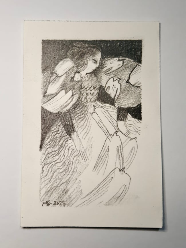 SALE This bird has flown~ original drawing