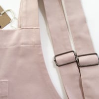 Image 6 of Split Leg Canvas Pottery/Artist/Makers Apron, Adjustable Crossback, Blush Pink No4:5