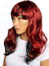Image 1 of Red & Black Long Wig