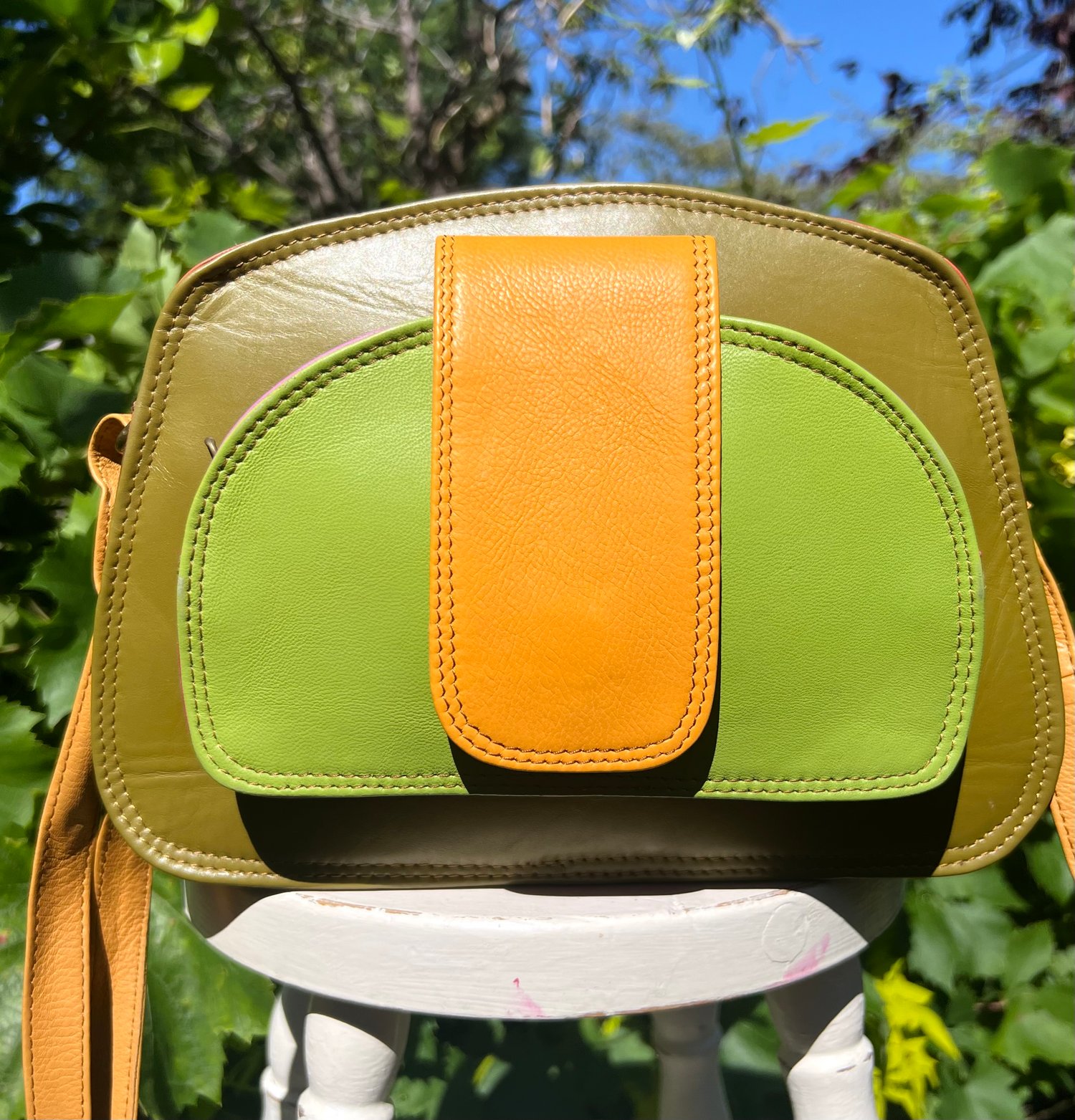 Image of Harlequin Collection - Multi-Coloured Half Moon #8A