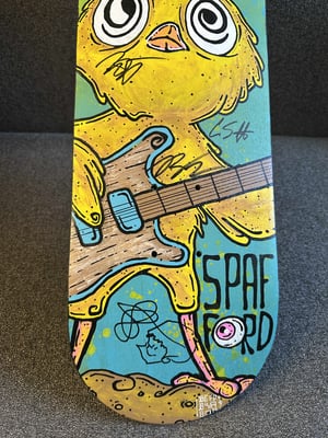 Band signed Hand Painted Skateboard - One of a kind.