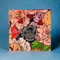Flower Pug Fabric Print:10x10