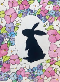 Bunny Sihlouette Illustration:9x12