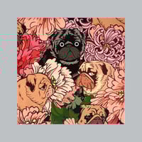 Image 1 of Puggy Love: Fabric Print 12x12