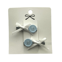 Image 2 of round button clips with white bow ֶָ֢⊹𐙚