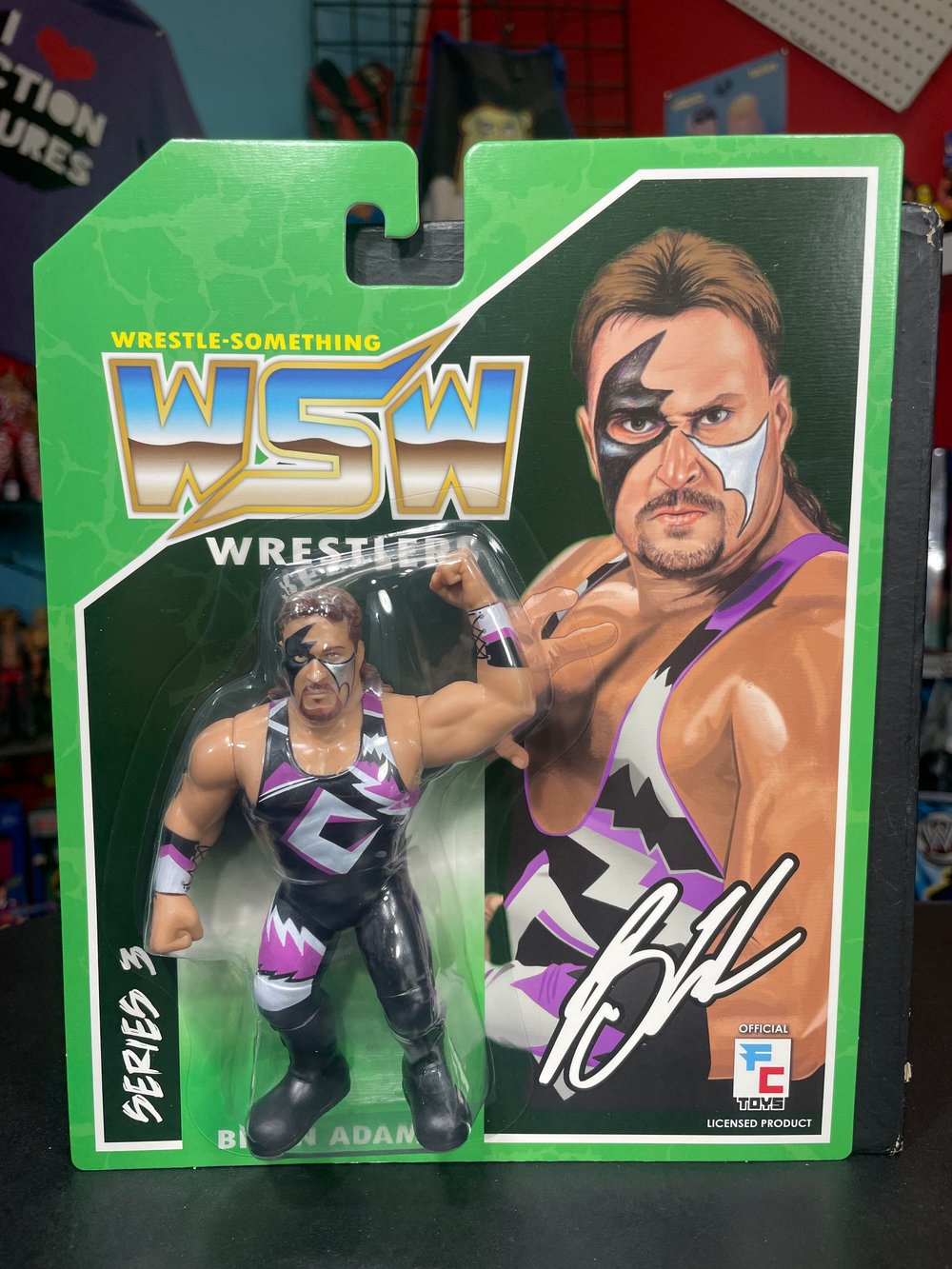 **JUST LANDED** BRIAN ADAMS WRESTLE-SOMETHING WRESTLERS SERIES 3 (PURPLE)