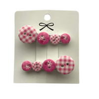 Image 1 of plaid button clips 🍰ྀི