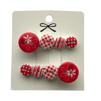 Image 3 of plaid button clips 🍰ྀི