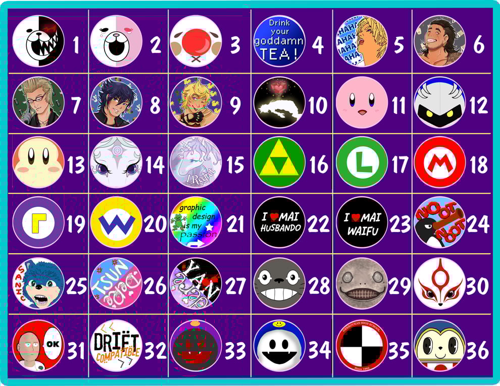 Image of MULTI-FANDOM 1.25" Pinback Buttons