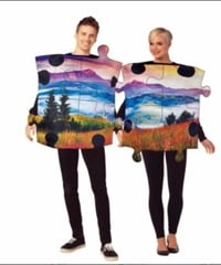 Image 1 of Couples Landscape Puzzle Pieces Costumes
