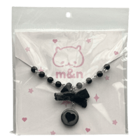 Image 1 of black beaded necklace's ꩜ .ᐟ