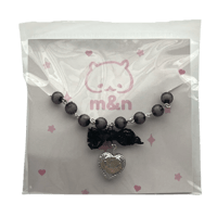 Image 3 of black beaded necklace's ꩜ .ᐟ