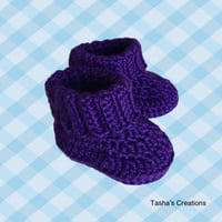 Image 1 of Purple Baby Booties 
