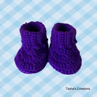 Image 2 of Purple Baby Booties 