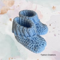 Image 1 of Light Blue Baby Booties