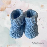 Image 2 of Light Blue Baby Booties