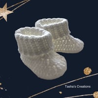 Image 1 of White Baby Booties