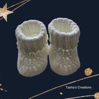Image 2 of White Baby Booties