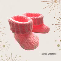 Image 1 of Bright Pink Baby Booties