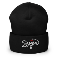 Image 1 of MBSuga Cuffed Beanies White Script