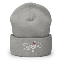 Image 3 of MBSuga Cuffed Beanies White Script