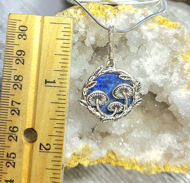 Lapis Lazili & Sterling Silver Mushroom Forest Necklace