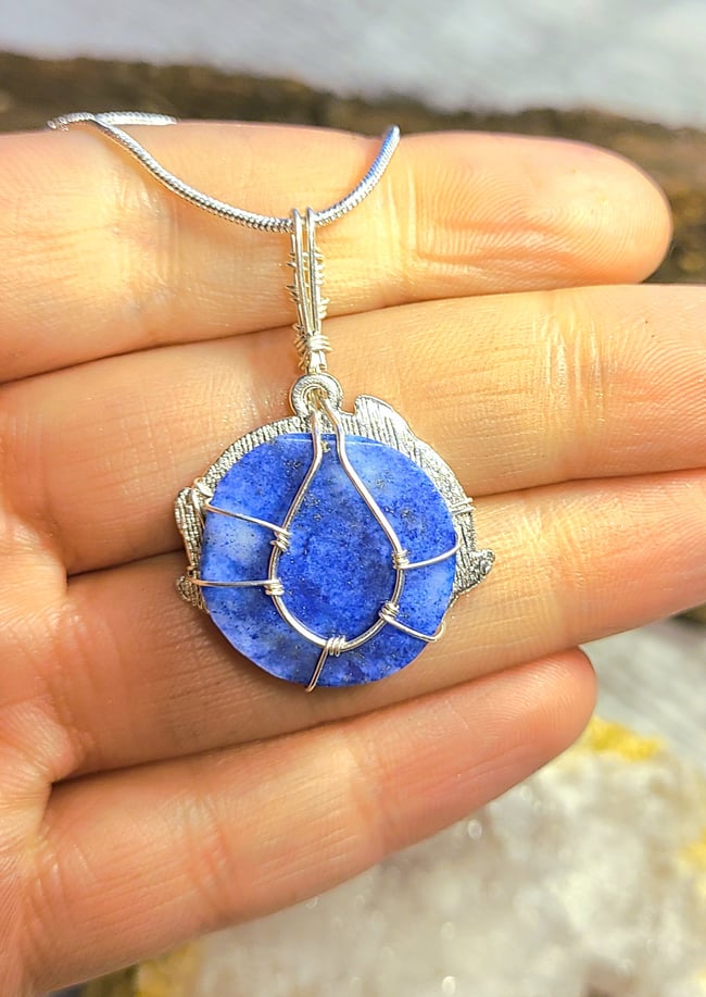 Lapis Lazili & Sterling Silver Mushroom Forest Necklace