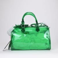 Image 3 of Like Dreams Iced Out Hologram Clear Satchel Crossbody Bag, Green