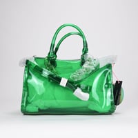 Image 4 of Like Dreams Iced Out Hologram Clear Satchel Crossbody Bag, Green