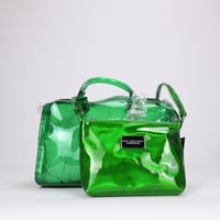 Image 5 of Like Dreams Iced Out Hologram Clear Satchel Crossbody Bag, Green