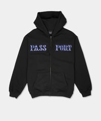 Image 1 of PASS~PORT_GLINT ZIP HOODIE :::BLACK:::