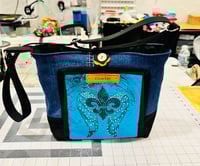 Image 1 of Blue and Black Rhinestone Handbag