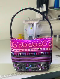 Purple and Pink Hmong Pattern Purse