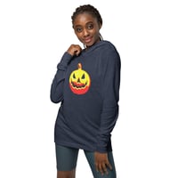 Image 6 of Long Sleeve Hoodie Tee (Adult M/F) - Jack O Lantern Vintage Red-Yellow