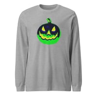 Image 15 of Long Sleeve Tee (Adult M/F) - Jack O Lantern Vintage Green-Black