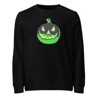 Image 12 of Sweatshirt (Adult M/F) - Jack O Lantern Vintage Green-Black