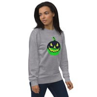 Image 2 of Sweatshirt (Adult M/F) - Jack O Lantern Vintage Green-Black