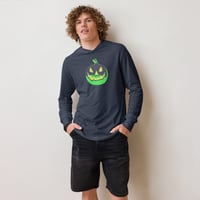 Image 12 of Long Sleeve Hoodie Tee (Adult M/F) - Vintage Jack O Lantern Green-BLK