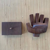 Image 3 of Midcentury-Style Walnut Hand Sculpture