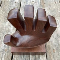 Image 2 of Midcentury-Style Walnut Hand Sculpture