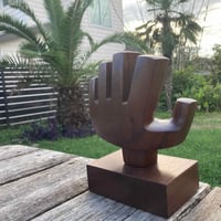 Image 5 of Midcentury-Style Walnut Hand Sculpture