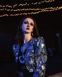 Image 1 of Jaded Metallic Reflective Jacket - Edgy Retro-Futurist Bomber in Shimmer
